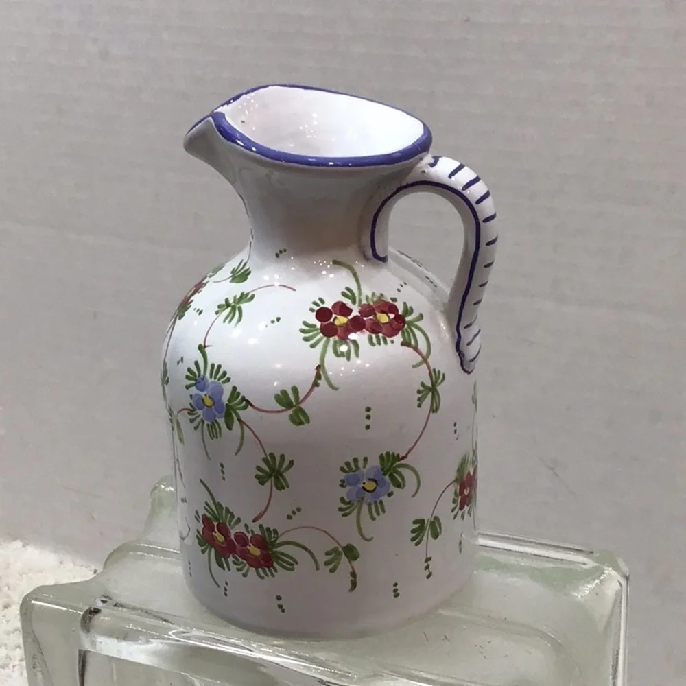 Castelli Faience floral oil pitcher small